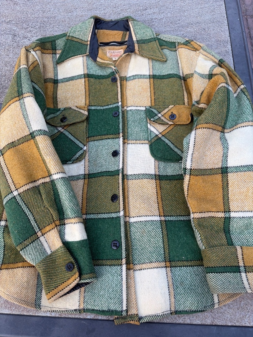 Plaid lined wool jacket